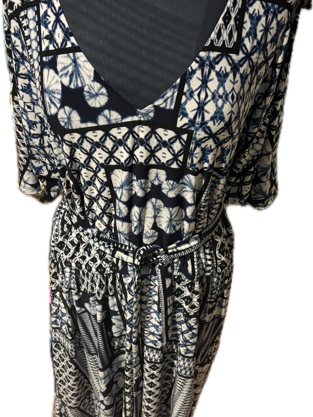 Westport Black and Navy Geometric Maxi Dress